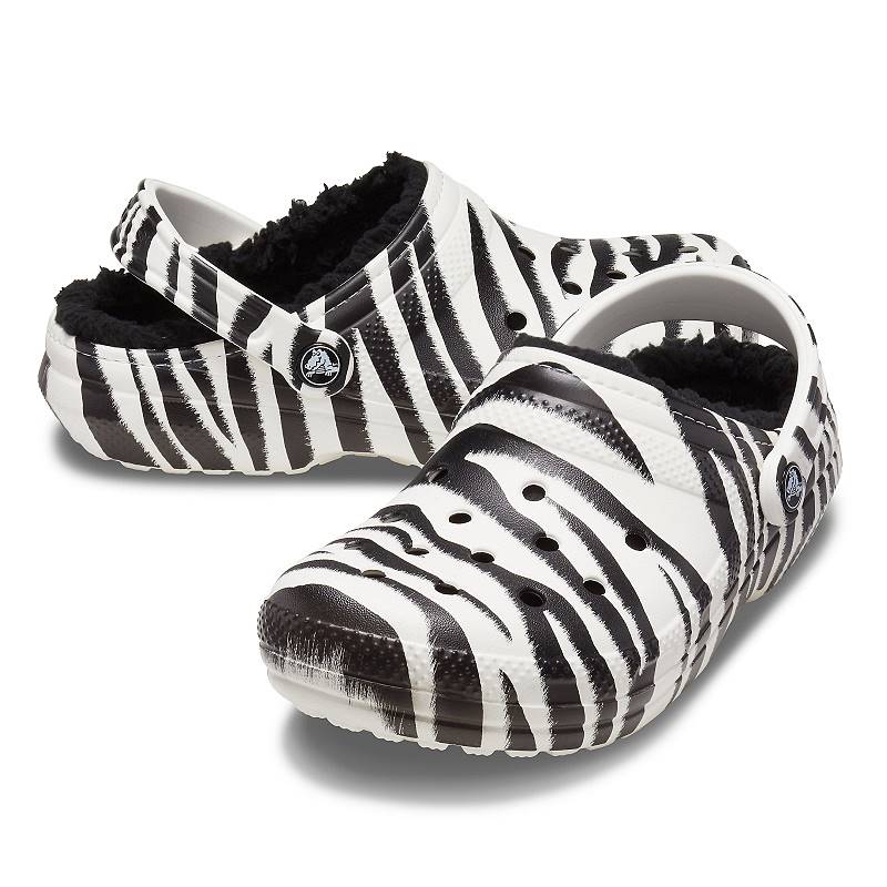 zebra crocs lined