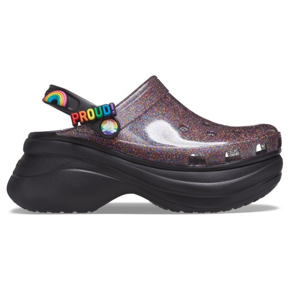 crocs glitter platform clog