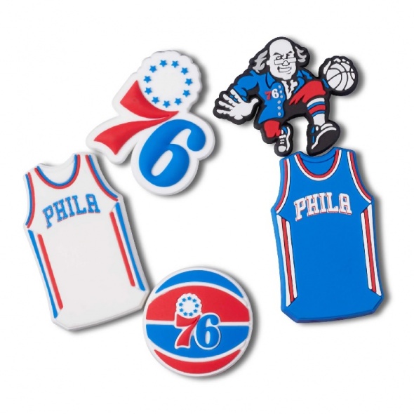 Crocs Jibbitz NBA Philadelphia 76ers - csomag (5 db) papucsdísz