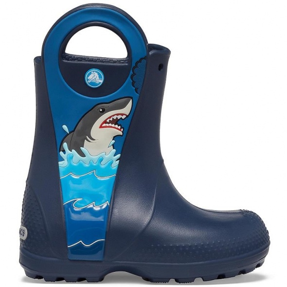 Crocs Kids Fun Lab Shark Patch Rain Boot Boys gyerek gumicsizma